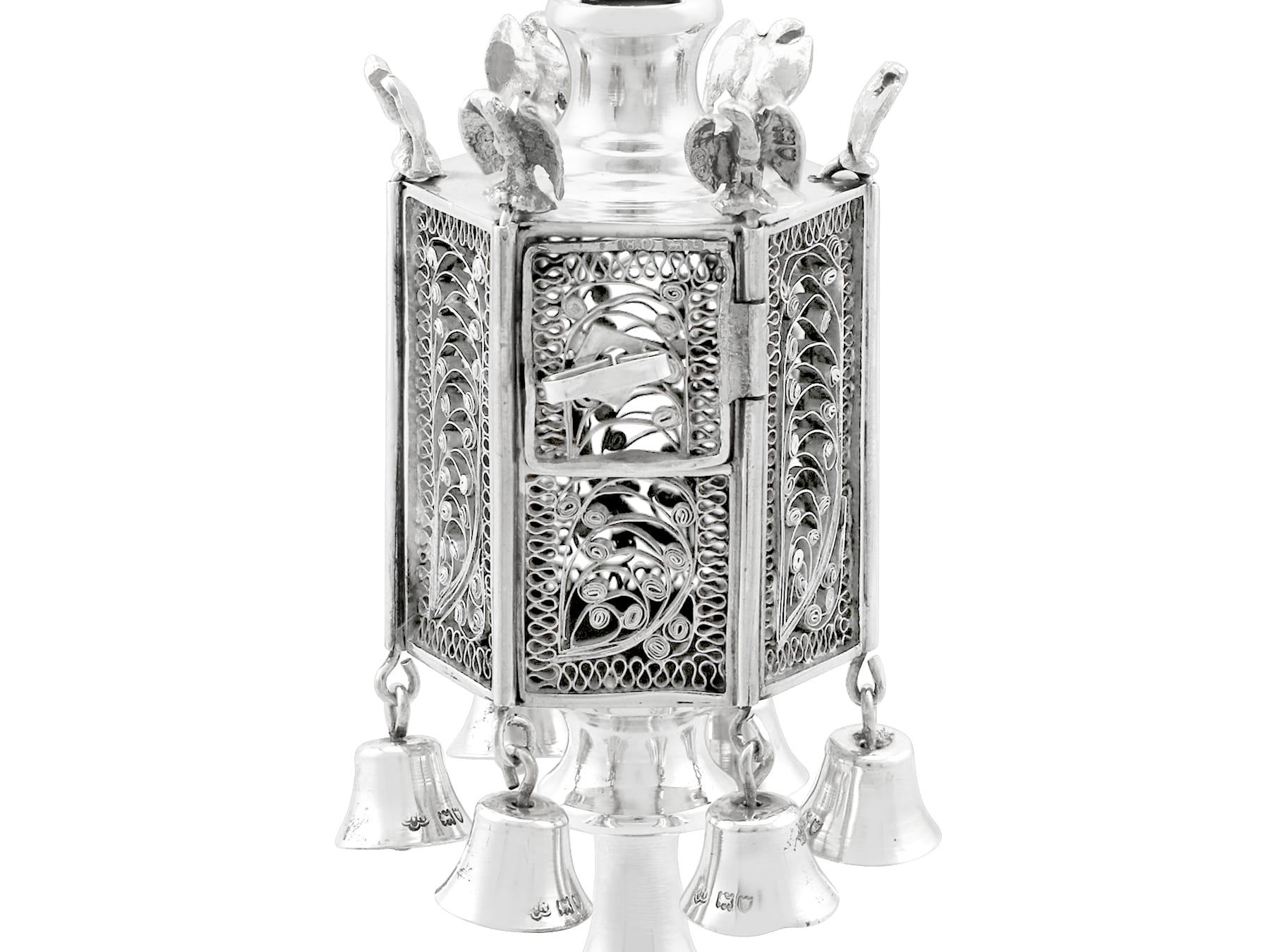 Early 20th Century Antique Jacob Rozenzweig Sterling Silver Spice Tower For Sale