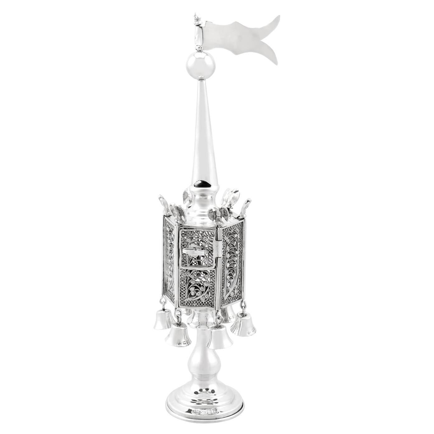 Antique Jacob Rozenzweig Sterling Silver Spice Tower For Sale