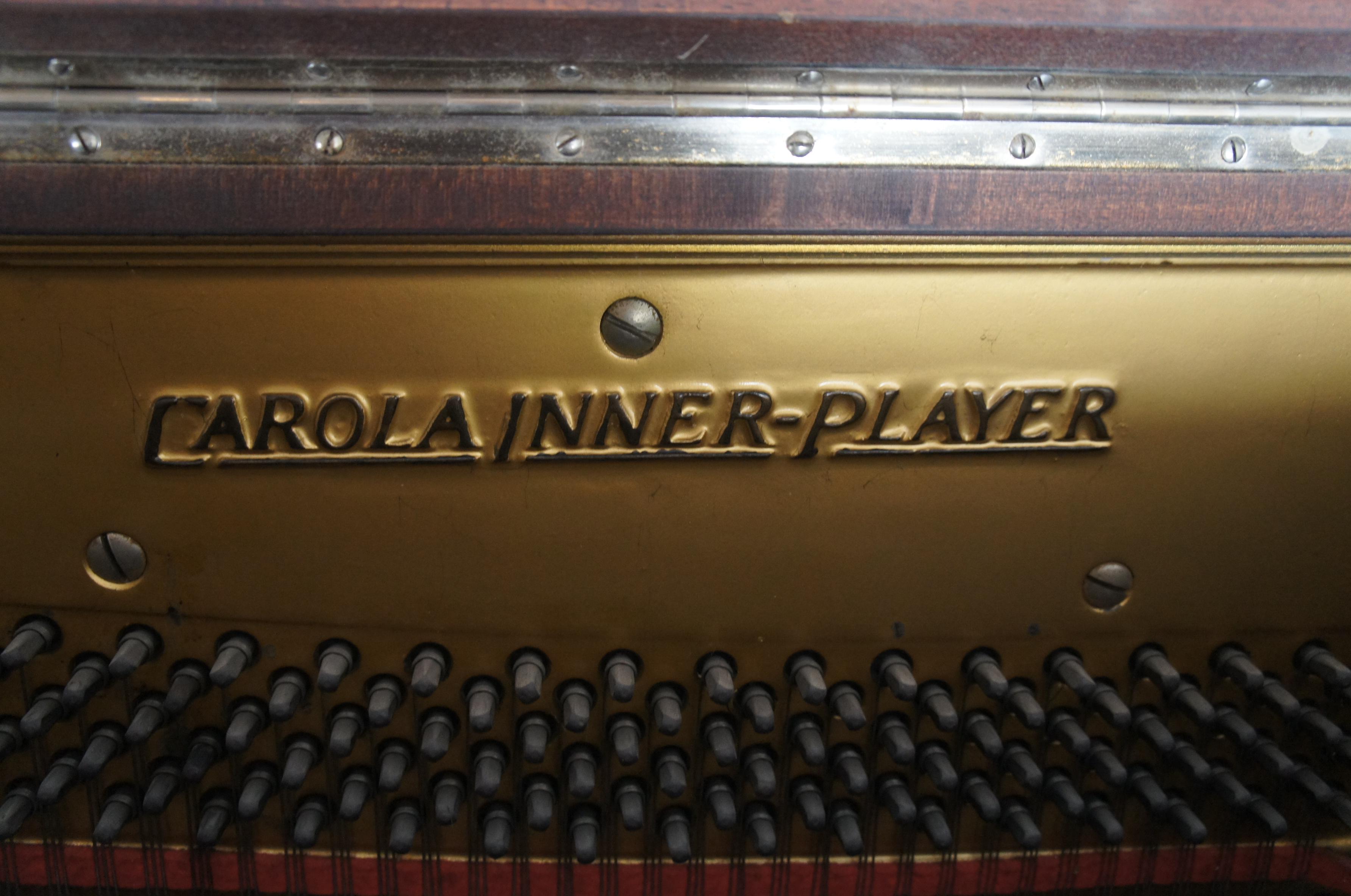 Antique 1915 Mahogany Chicago Cable Company Carolina Inner Player Upright Piano  For Sale 1