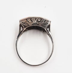Antique 1920 1 Carat European Cut Diamond 18 Carats White Gold Ring