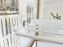 Antique 1920s Bauhaus Towel Racks, Cast Iron with White Enamel, Germany