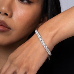 Antique 1920 Cartier 12 Carat Diamond Straight Line Tennis Bracelet