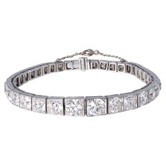 Antique 1920 Cartier 12 Carat Diamond Straight Line Tennis Bracelet