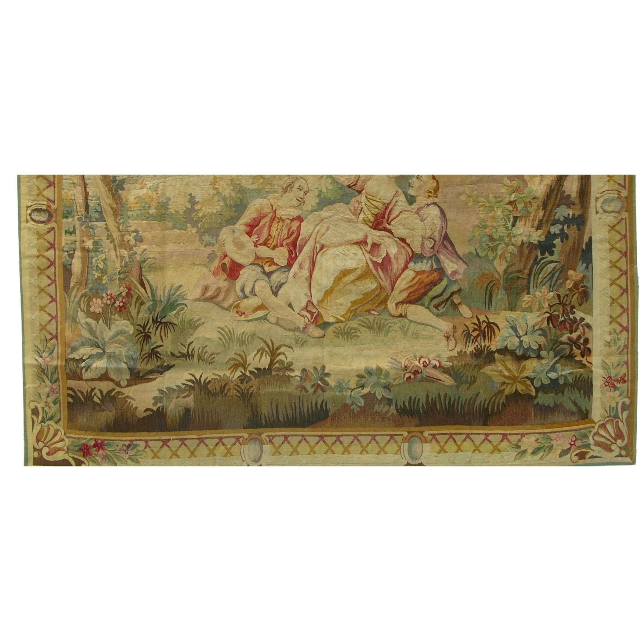 Unknown Antique 1920 French Tapestry 7' X 5' 11