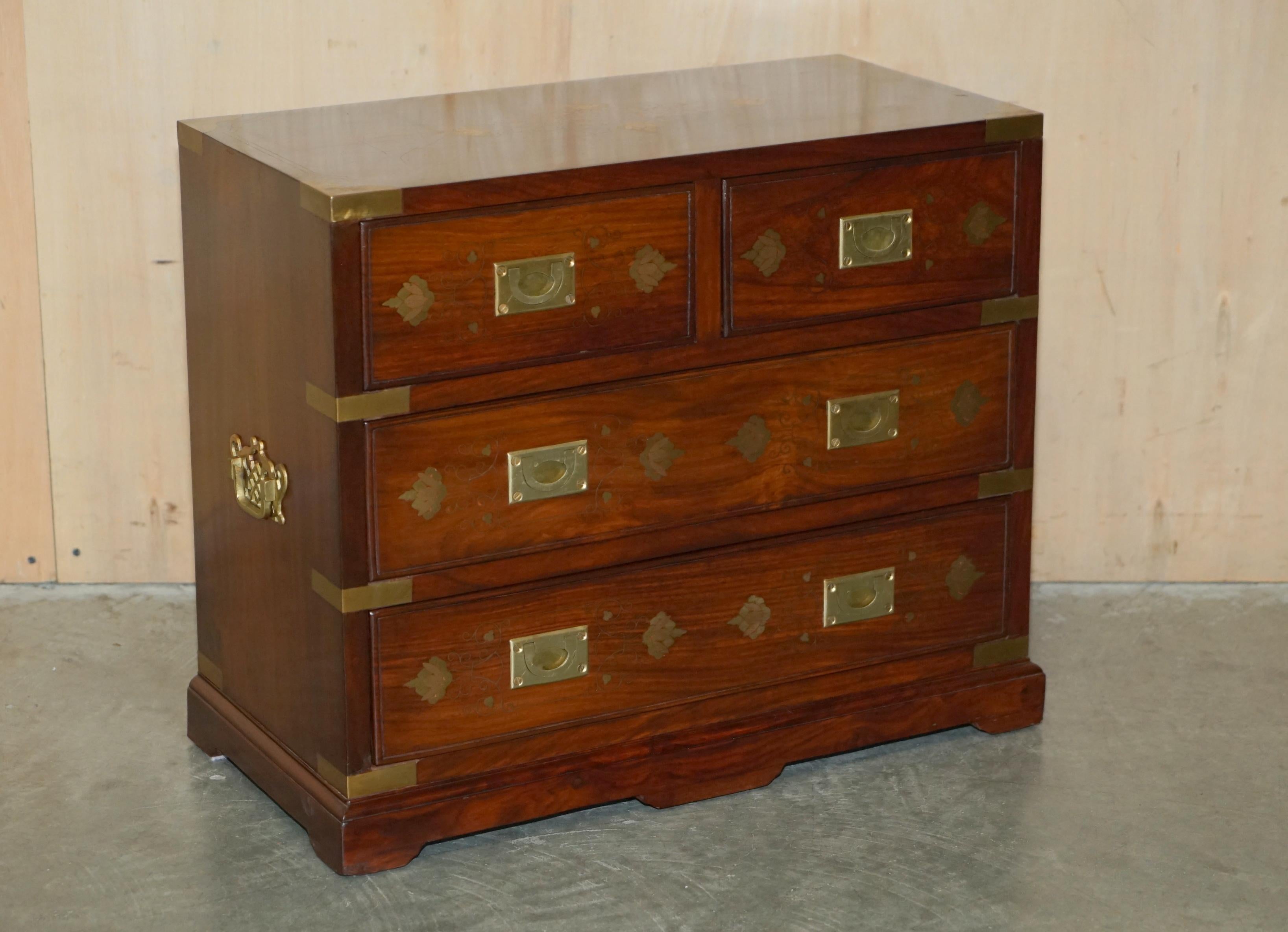 Royal House Antiques

Royal House Antiques is delighted to offer for sale this stunning Export circa 1920's Rosewood & Brass small chest of drawers 

Please note the delivery fee listed is just a guide, it covers within the M25 only for the UK and