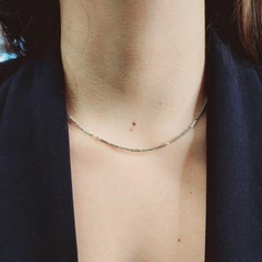 Antique 1920 Platinum chain with micro pearls