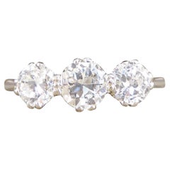 Antique 1920
s 1.00ct Diamond Three Stone Ring Set in Platinum Antique 1920
s 1.00ct Diamond Three Stone Ring Set in Platinum