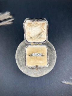 Antique 1920s 1.14 Carats of Diamonds Set In New Platinum Handcrafted Mount