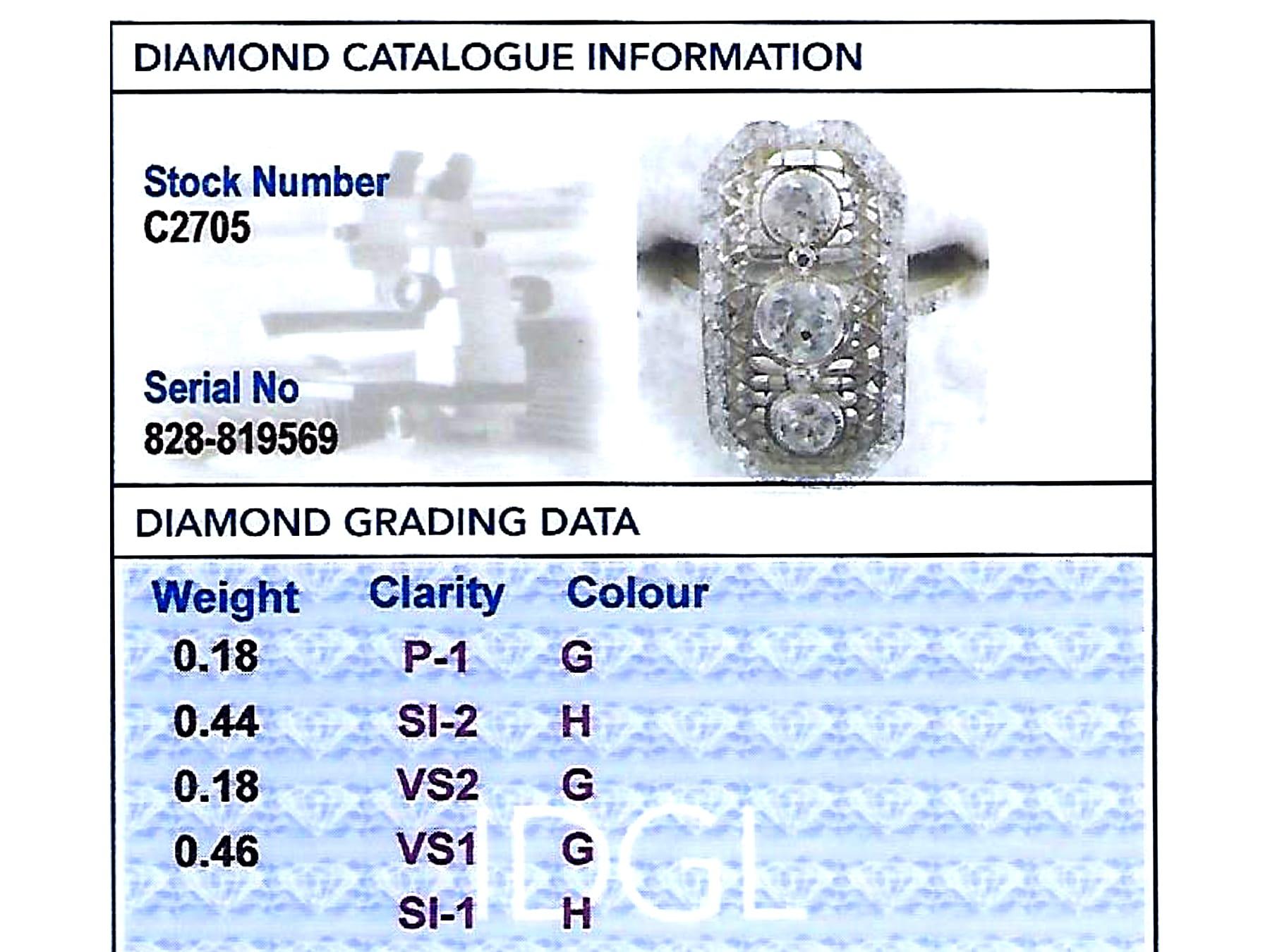 Antique 1920s 1.26 Carat and Yellow Gold Platinum Set Cocktail Ring For Sale 4