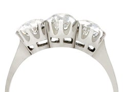 Antique 1920s 1.71ct Diamond and Platinum Trilogy Ring