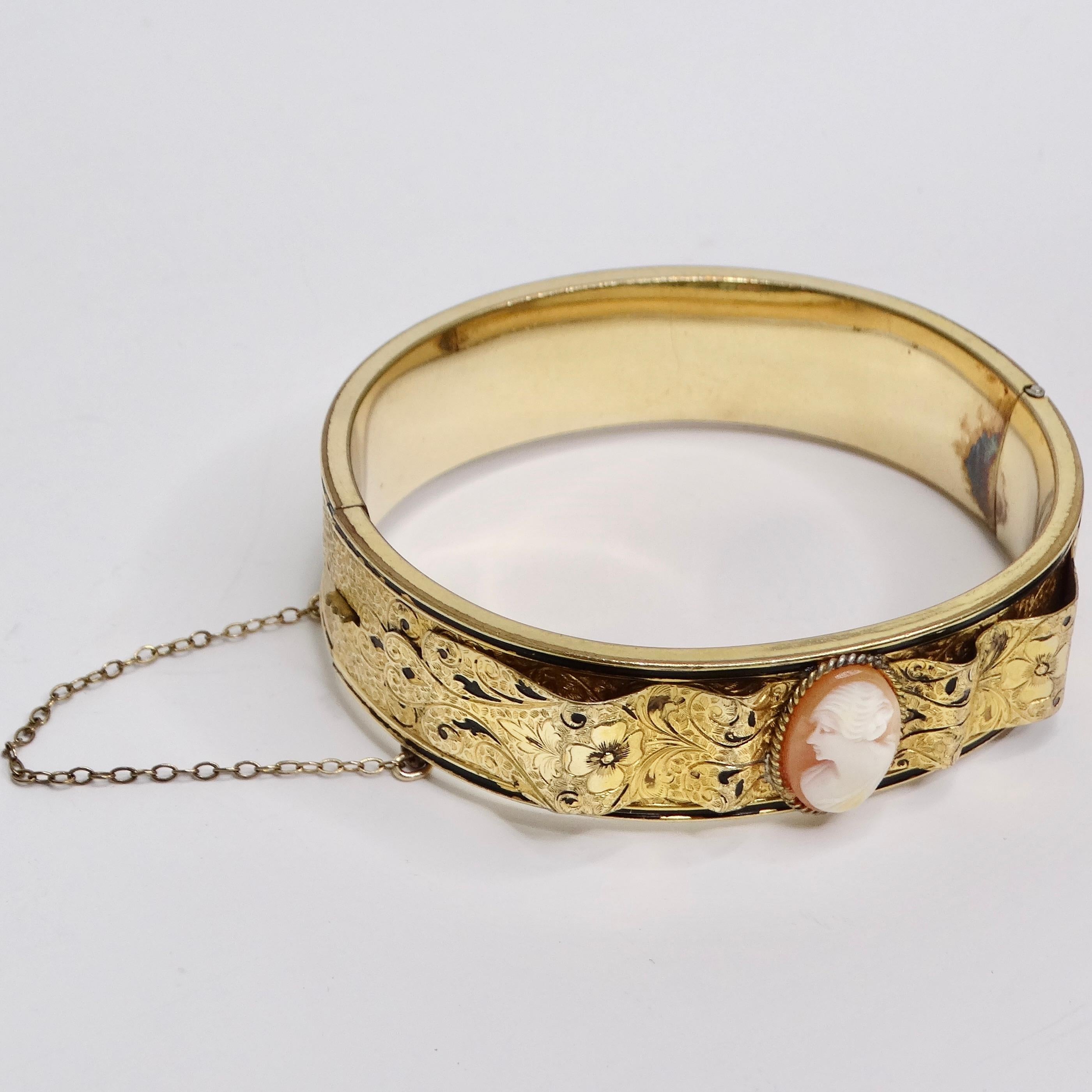 Antique 1920s 18K Gold Plated Bangle  For Sale 5