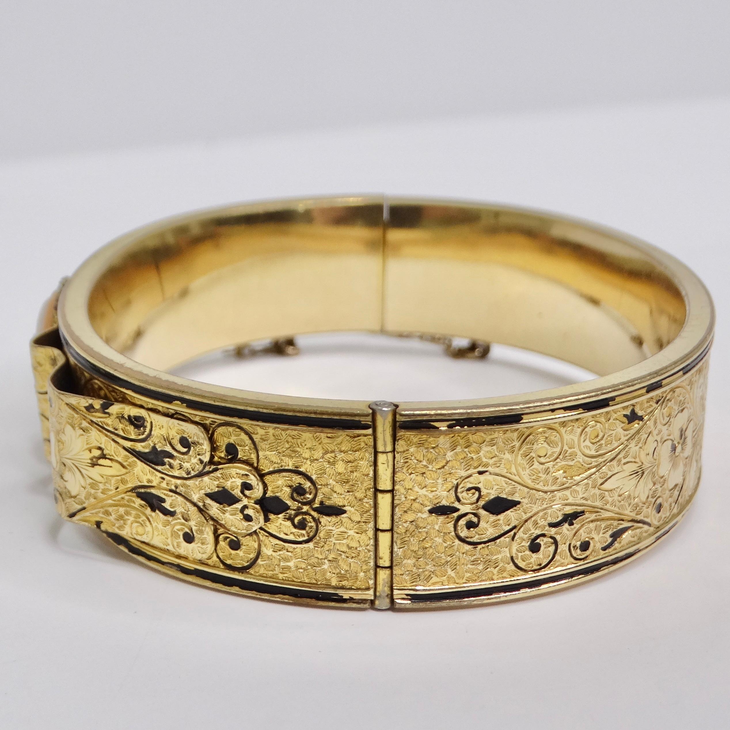 Antique 1920s 18K Gold Plated Bangle  In Good Condition For Sale In Scottsdale, AZ