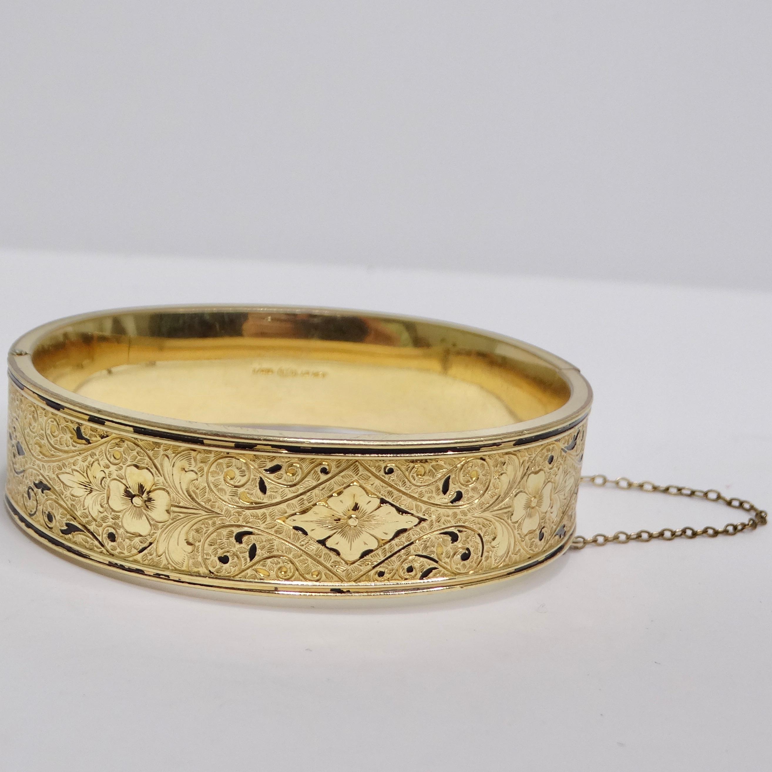Women's or Men's Antique 1920s 18K Gold Plated Bangle  For Sale