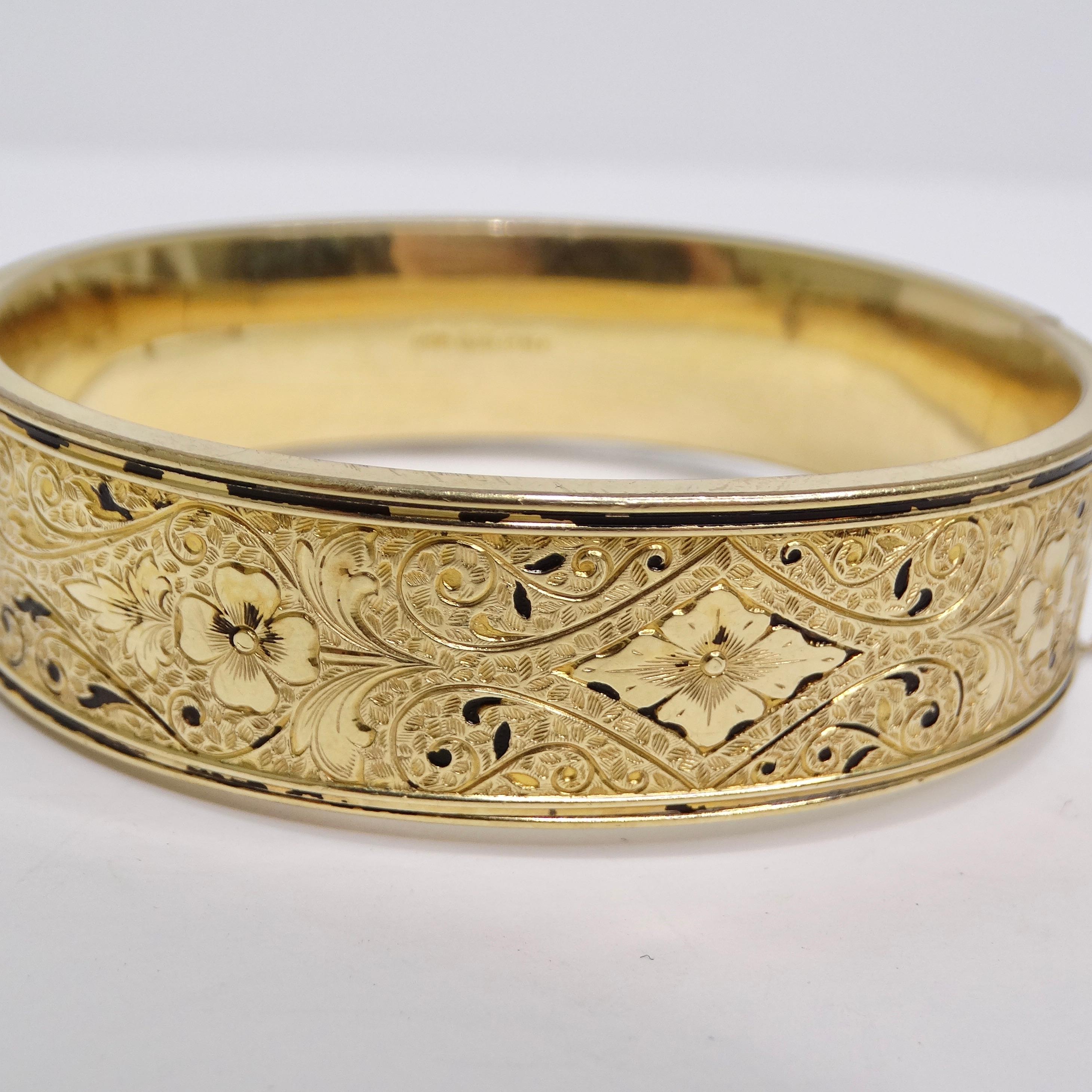 Antique 1920s 18K Gold Plated Bangle For Sale 1