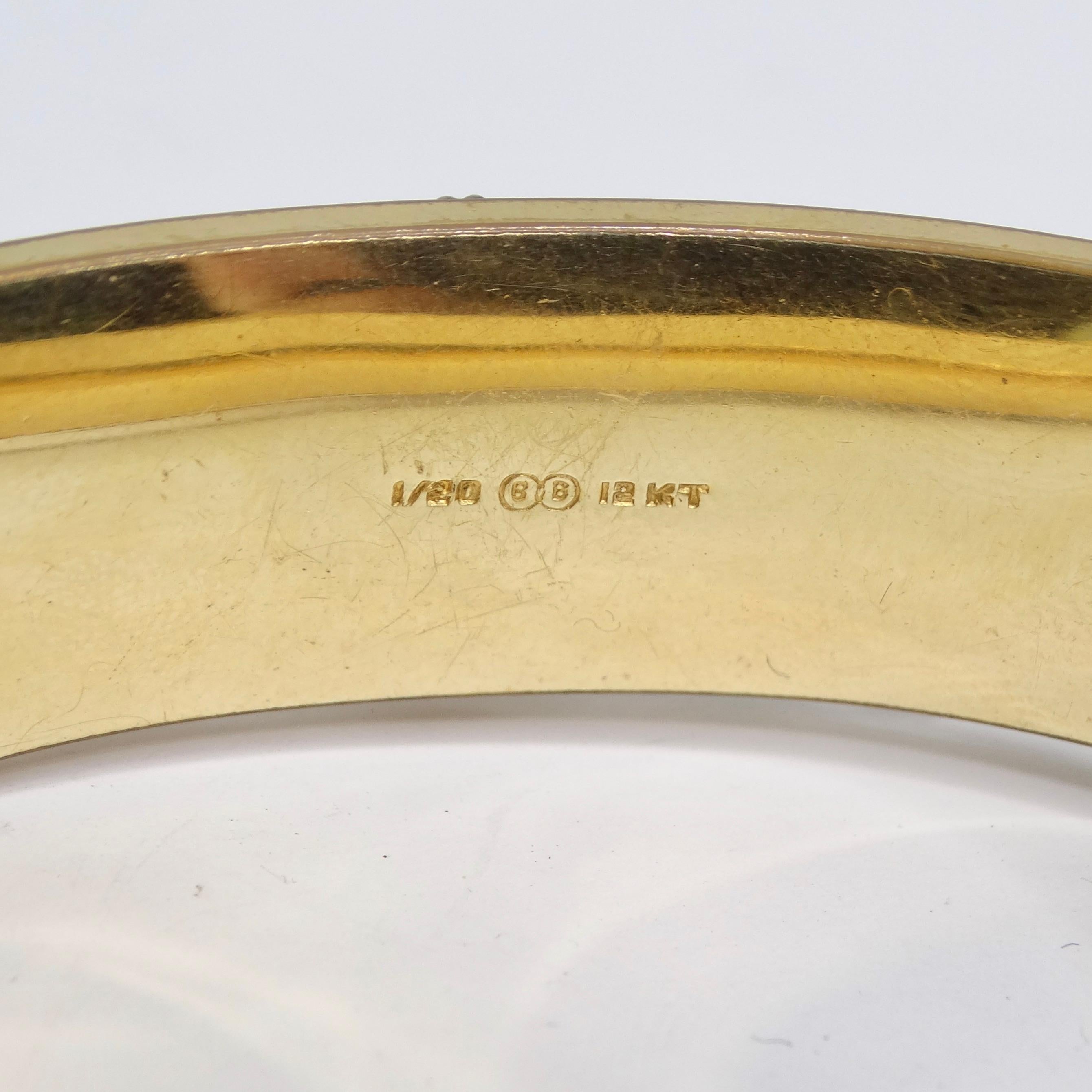 Antique 1920s 18K Gold Plated Bangle  For Sale 3