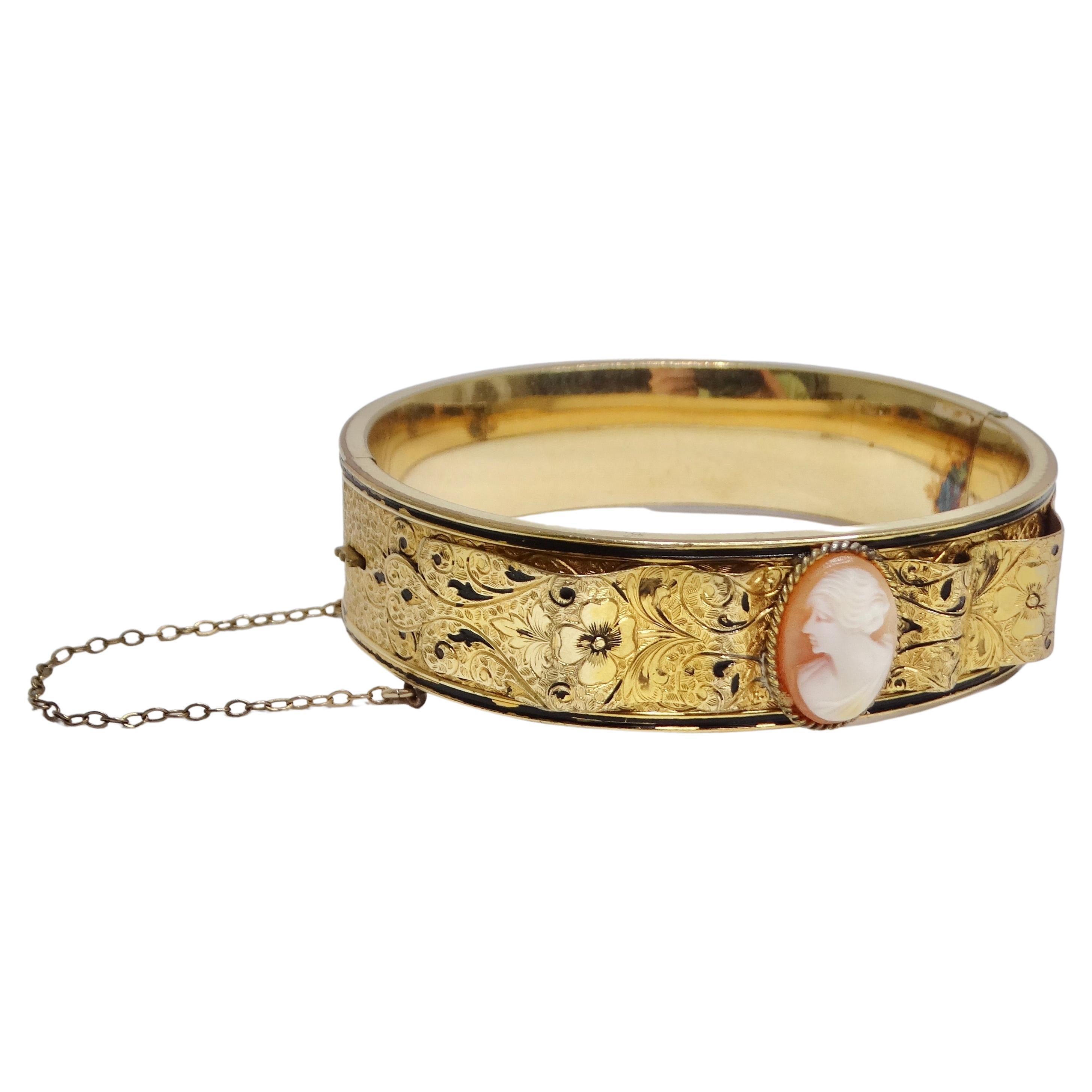 Antique 1920s 18K Gold Plated Bangle  For Sale