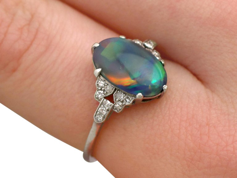 Antique 1920s 2 05 Carat Black Opal And Diamond Platinum Cocktail Ring For At 1stdibs - Vintage Black Opal Pendant Antique 1920s 2 05 Carat Black Opal And Diamond Platinum Cocktail Ring For At 1stdibs - Vintage Black Opal Pendant