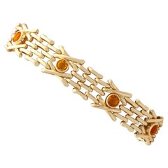 Antikes 1920er Jahre 3,15 Karat Citrin und Gelbgold Tor-Armband