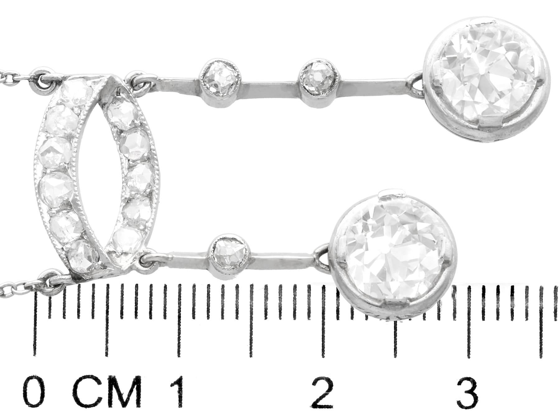 Antique 1920s 3.33 Carat Diamond and Platinum Pendant 1