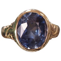 Antique 1920s 4.25 Carat Sapphire Ring