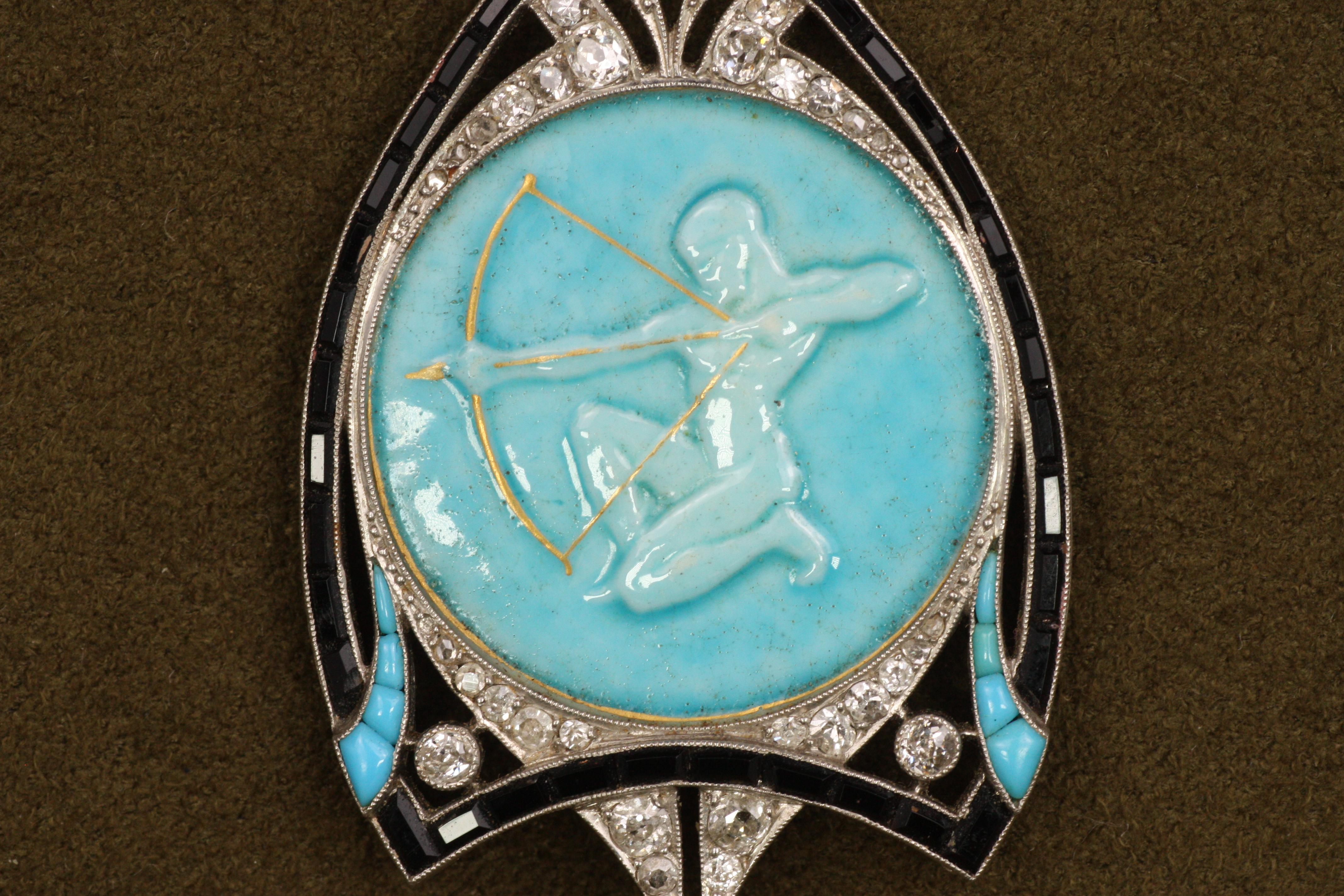 Antiguo Colgante Art Decó de Porcelana Décoré a Sévrés de los años 20 en Bueno estado para la venta en Santa Monica, CA