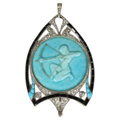 Antiguo Colgante Art Decó de Porcelana Décoré a Sévrés de los años 20 Antiguo Colgante Art Decó de Porcelana Décoré a Sévrés de los años 20