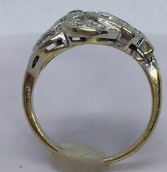 Antique 1920s Art Deco 14K gold 1/2 Carat Diamond American Ring Toi et Moi 5.25