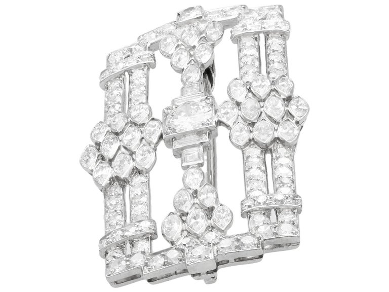 Antique 1920s Art Deco 4.90 Carat Diamond and Platinum Brooch For Sale ...