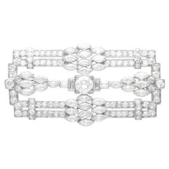 Antique 1920s Art Deco 4.90 Carat Diamond and Platinum Brooch