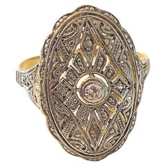 Antiker 1920er Art Deco Diamant Gold Ring