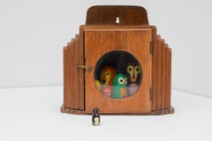 Antique 1920s Art deco wall mounted miniature Curio Cabinet, Sweden