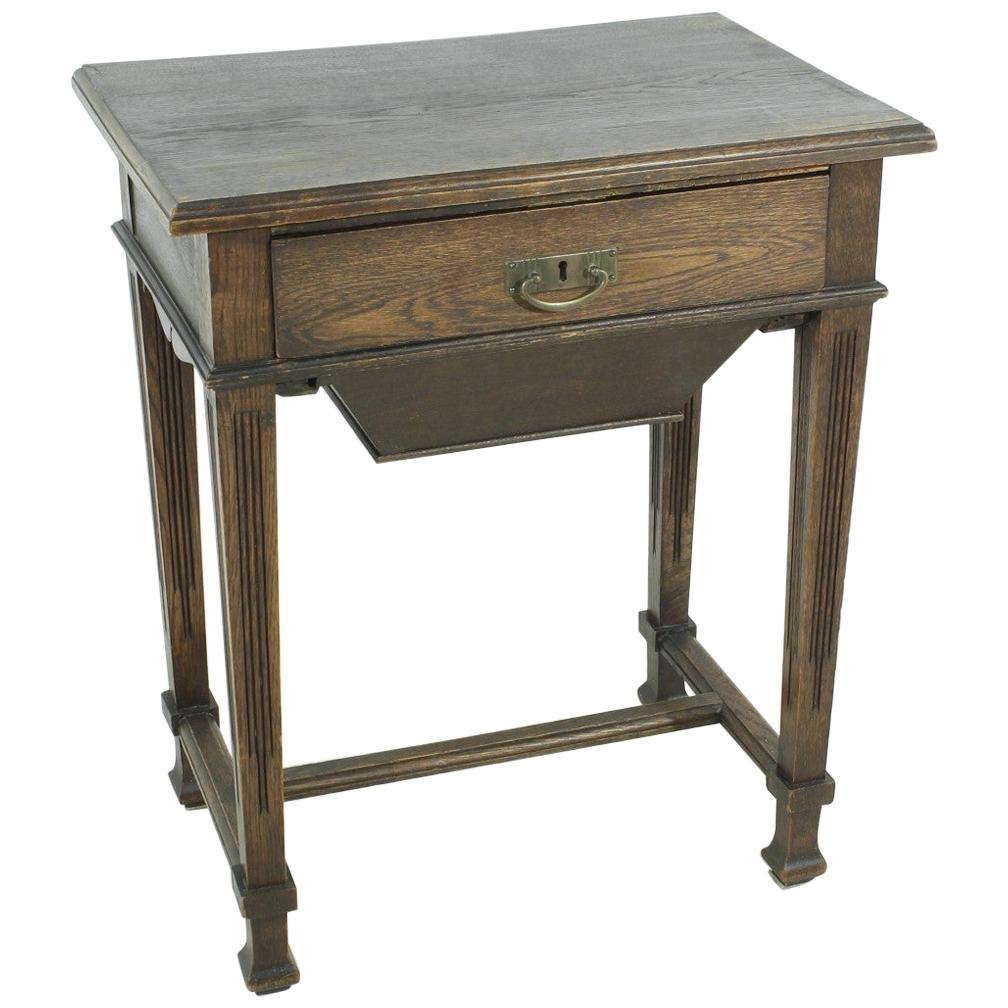 Antique 1920s Art Nouveau Sewing Table For Sale