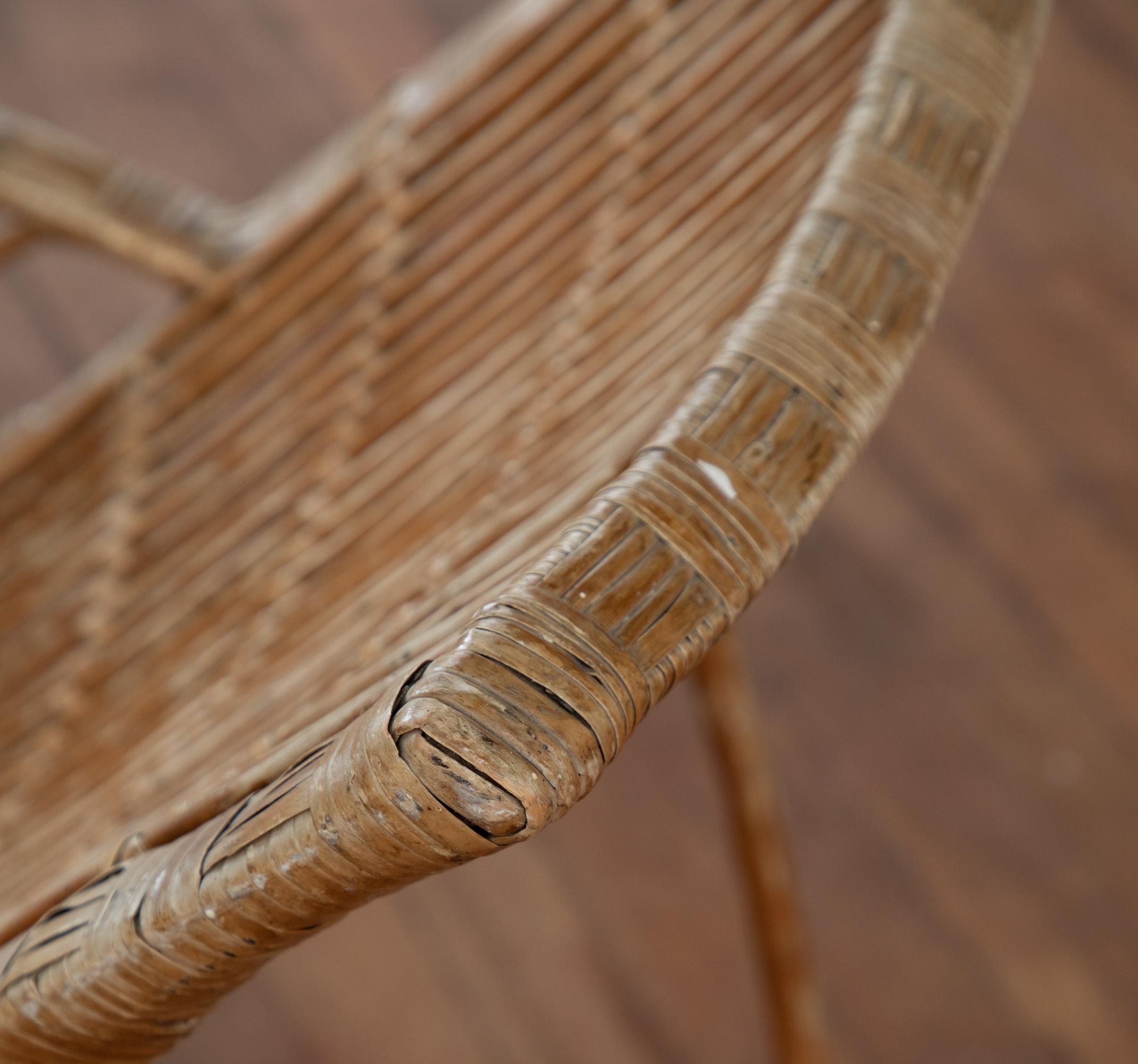 20ième siècle Ancienne chaise longue en bambou des années 1920, chaise à vapeur en vente