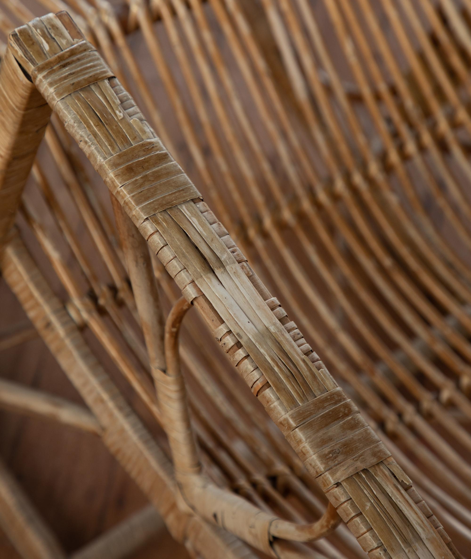 Bambou Ancienne chaise longue en bambou des années 1920, chaise à vapeur en vente