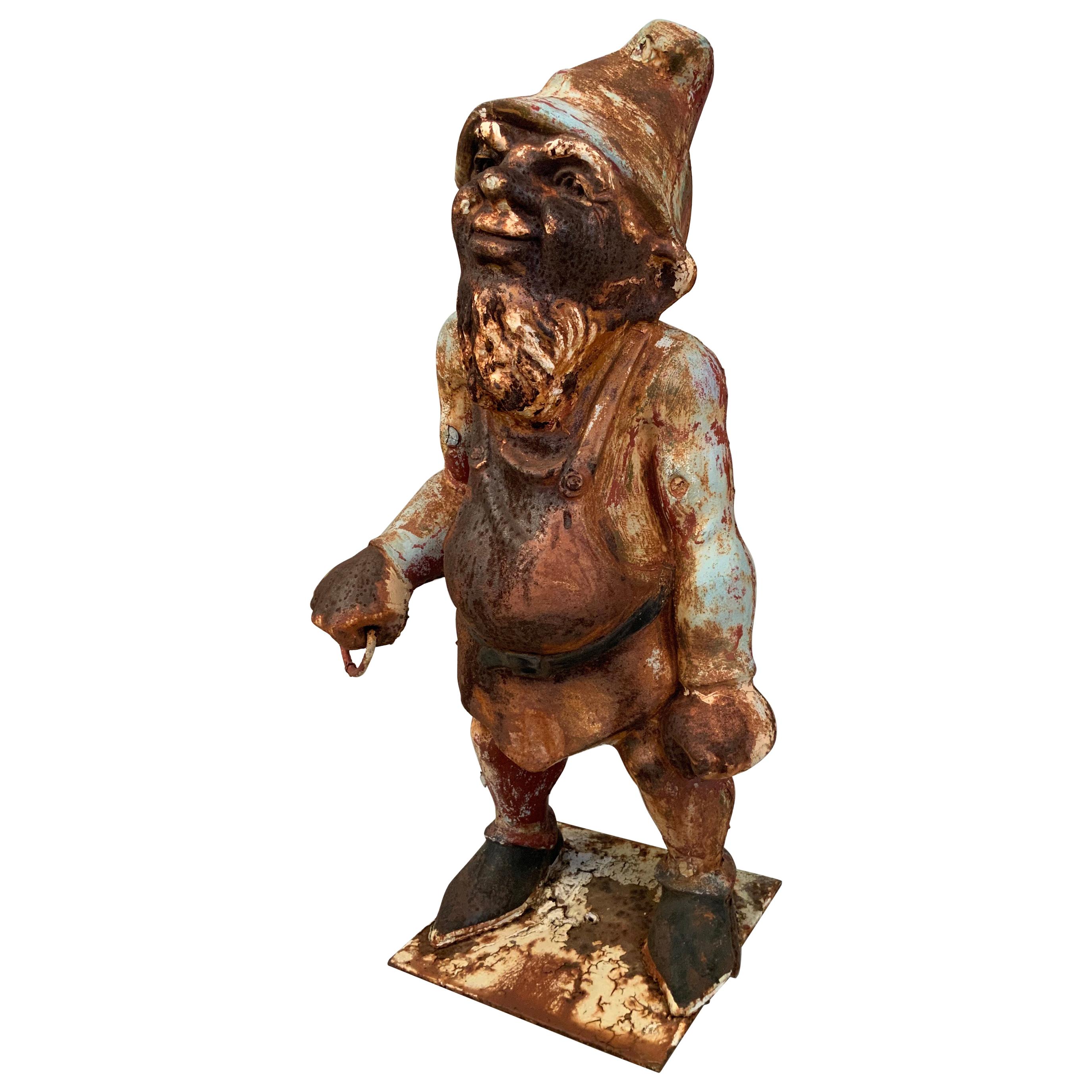 Antique 1920s Cast Iron Gnome