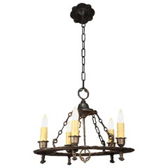 Antique 1920s Chandelier with Five Lights