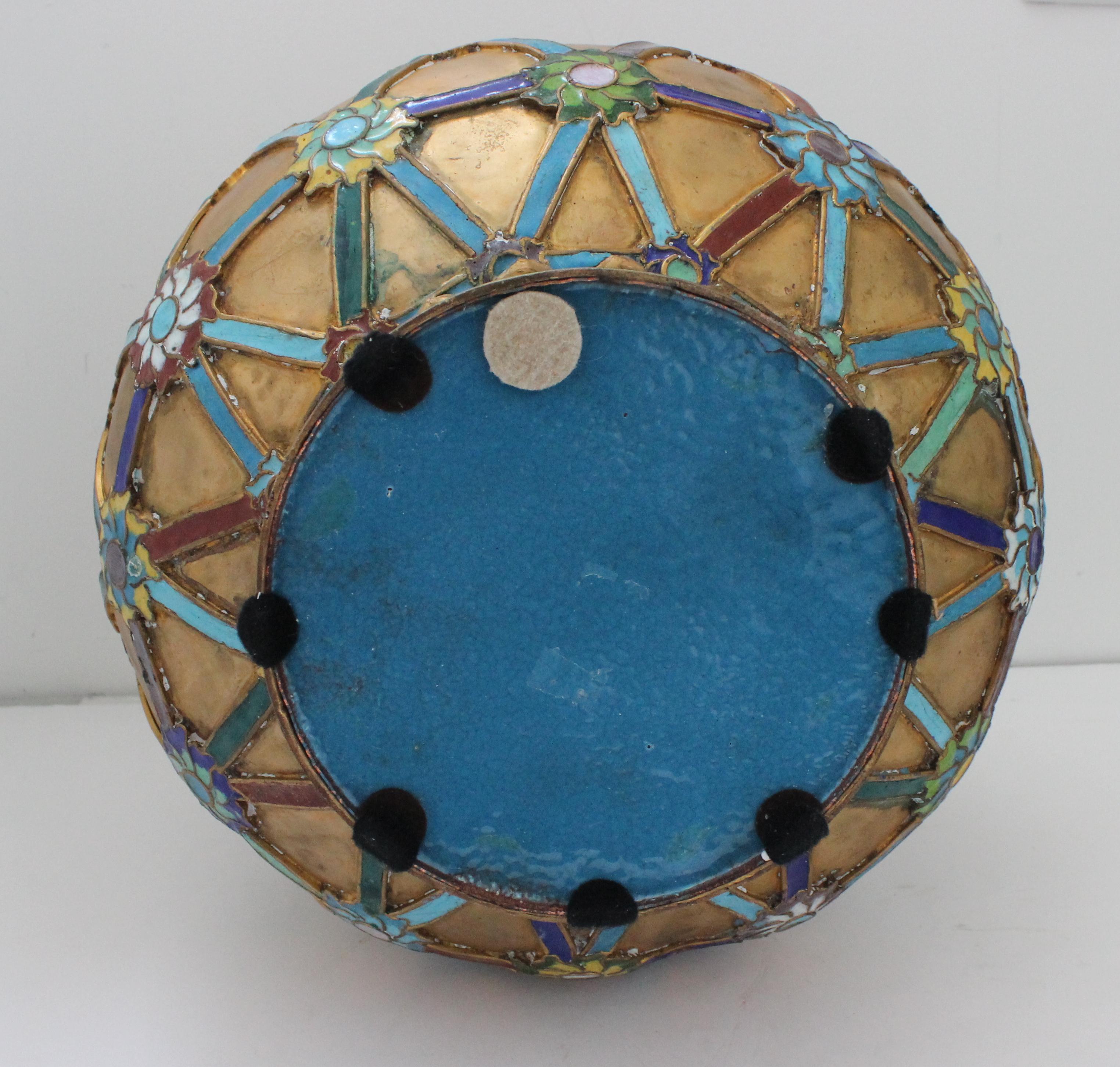 Antike chinesische Cloisonné-Vase aus den 1920er Jahren (Frühes 20. Jahrhundert)