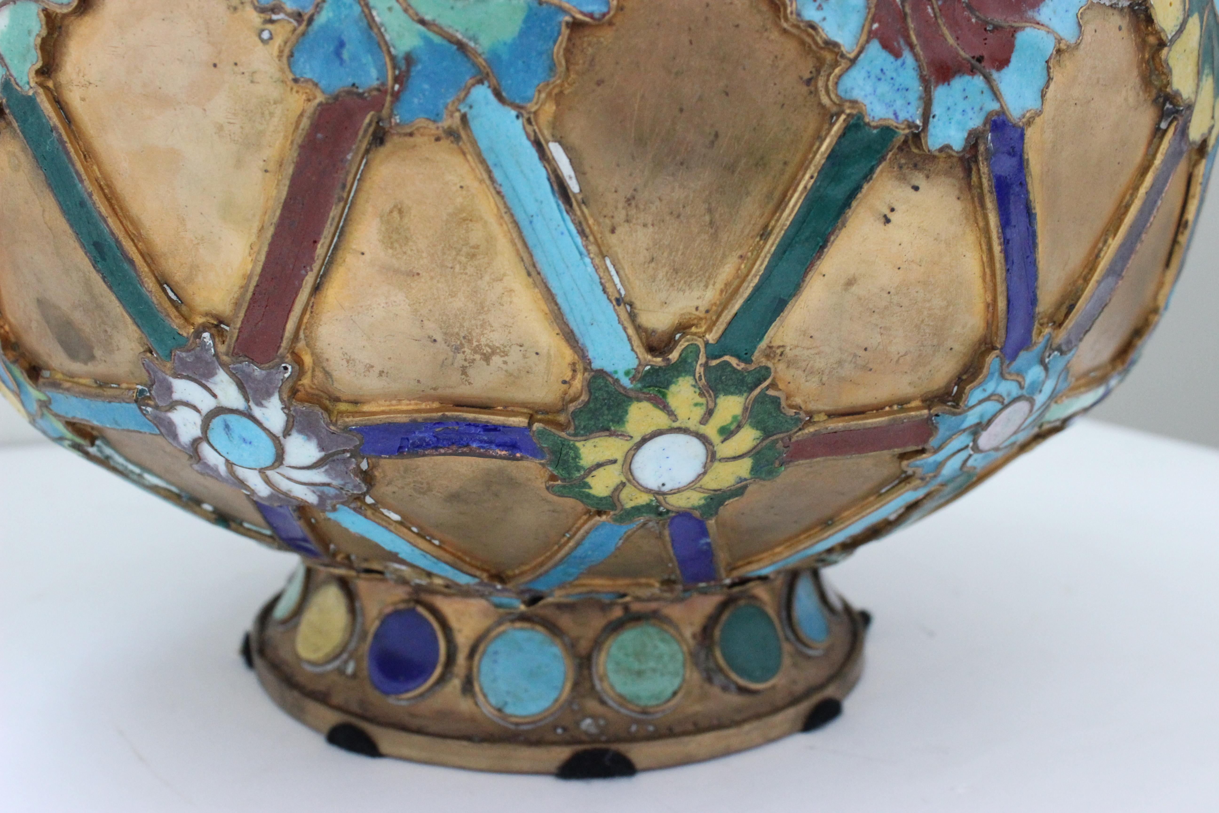 Antique 1920s Chinese Cloisonné Vase 3