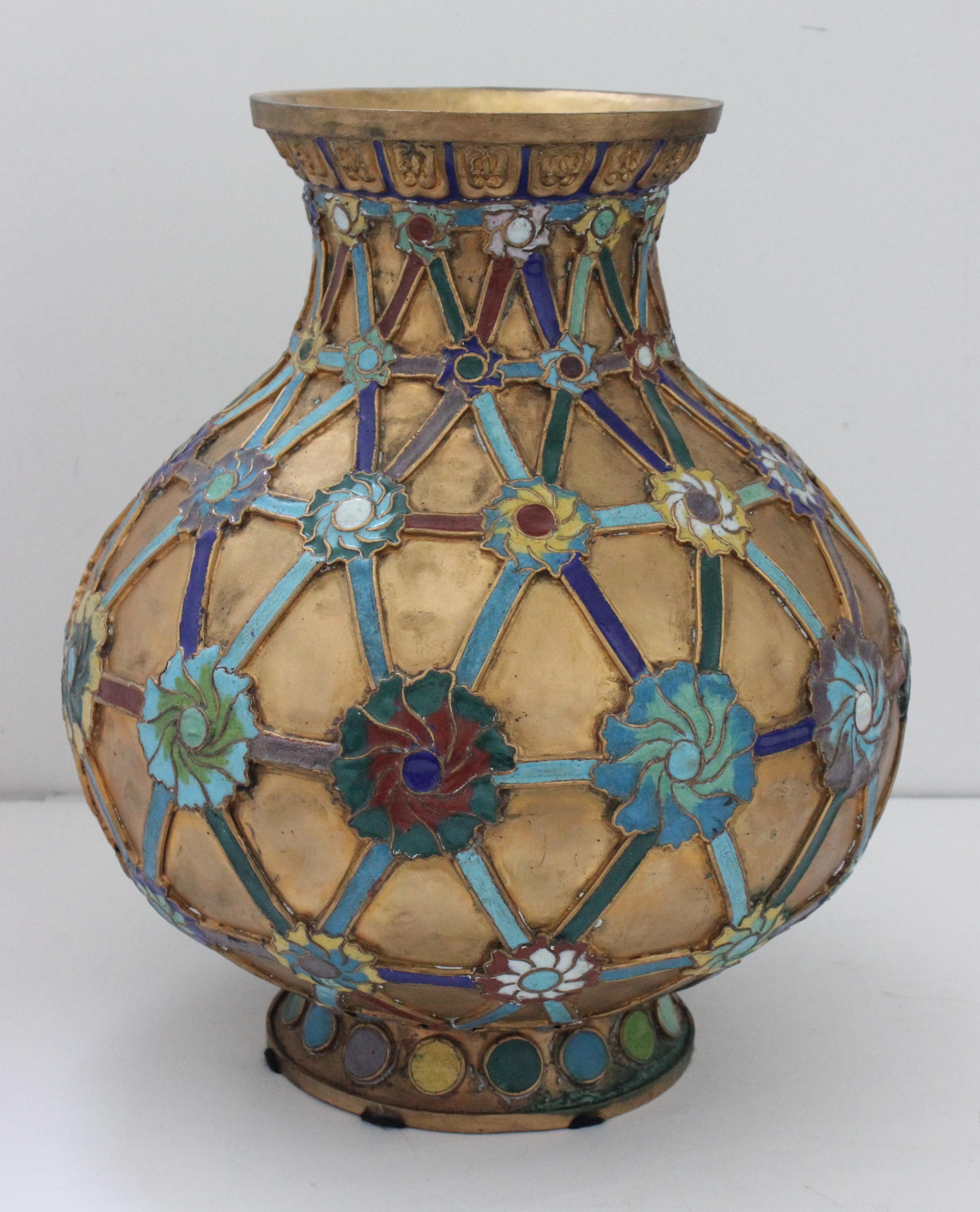 antique chinese cloisonne vase