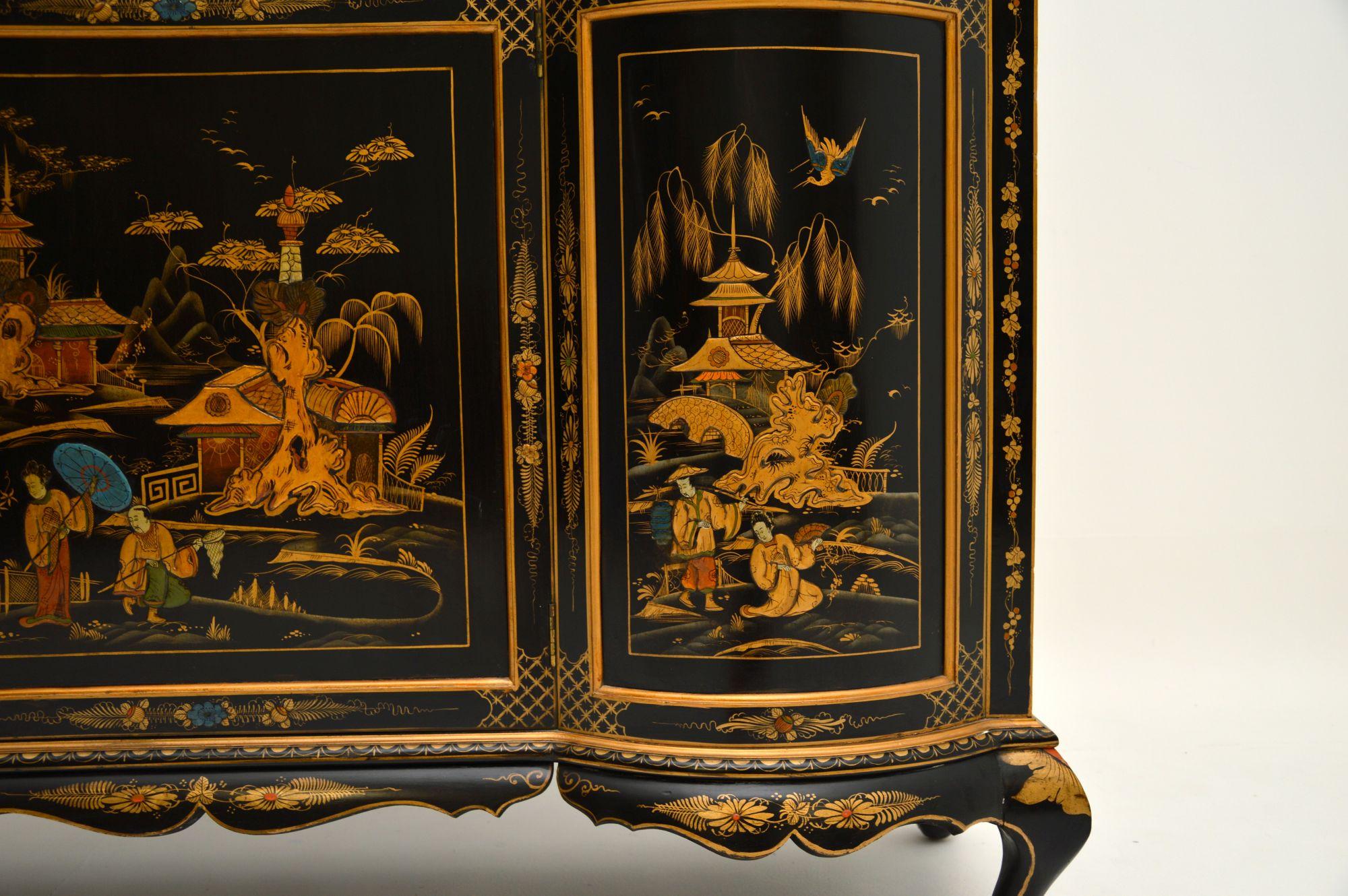 English Antique 1920’s Chinoiserie Display Cabinet