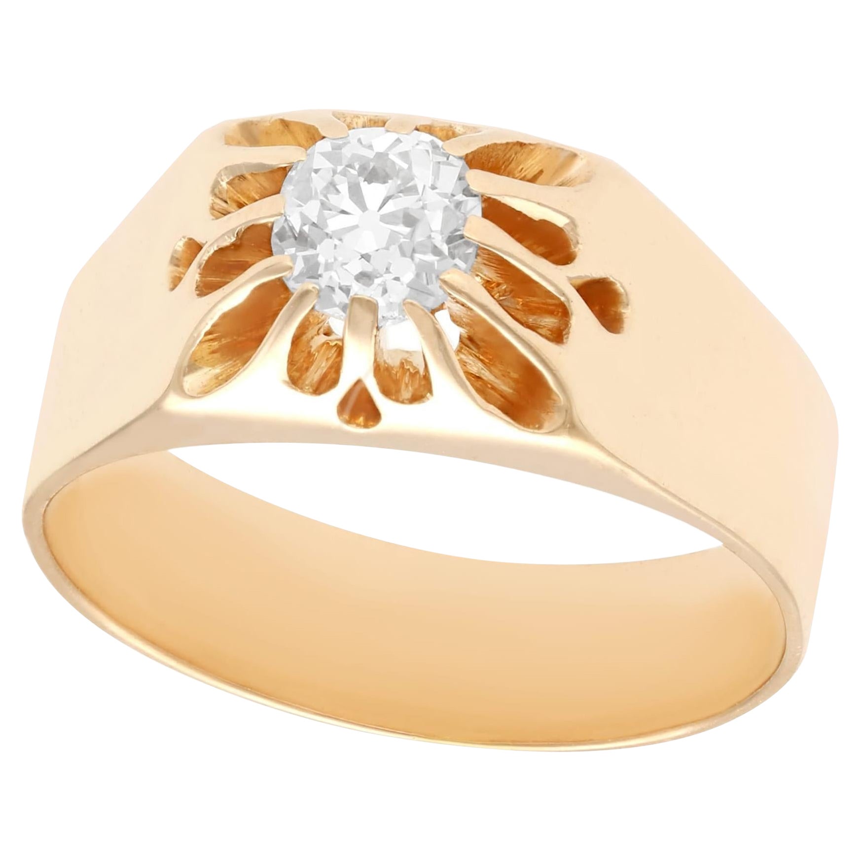 Antiker 1920er Jahre Verlobungsring aus Diamant und Roségold mit Solitär