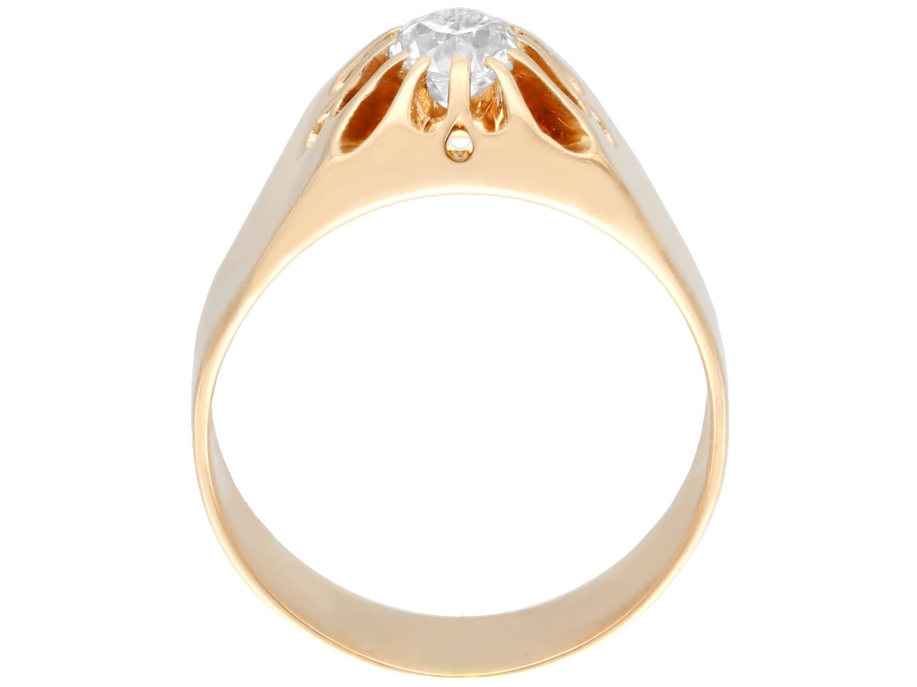 Antique 1920s Diamond and Rose Gold Solitaire Ring In Excellent Condition For Sale In Jesmond, Newcastle Upon Tyne