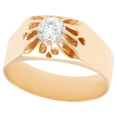 Antique 1920s Diamond and Rose Gold Solitaire Ring