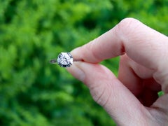 Antique 1920s Diamond and White Gold with Platinum Set Solitaire Engagement Ring