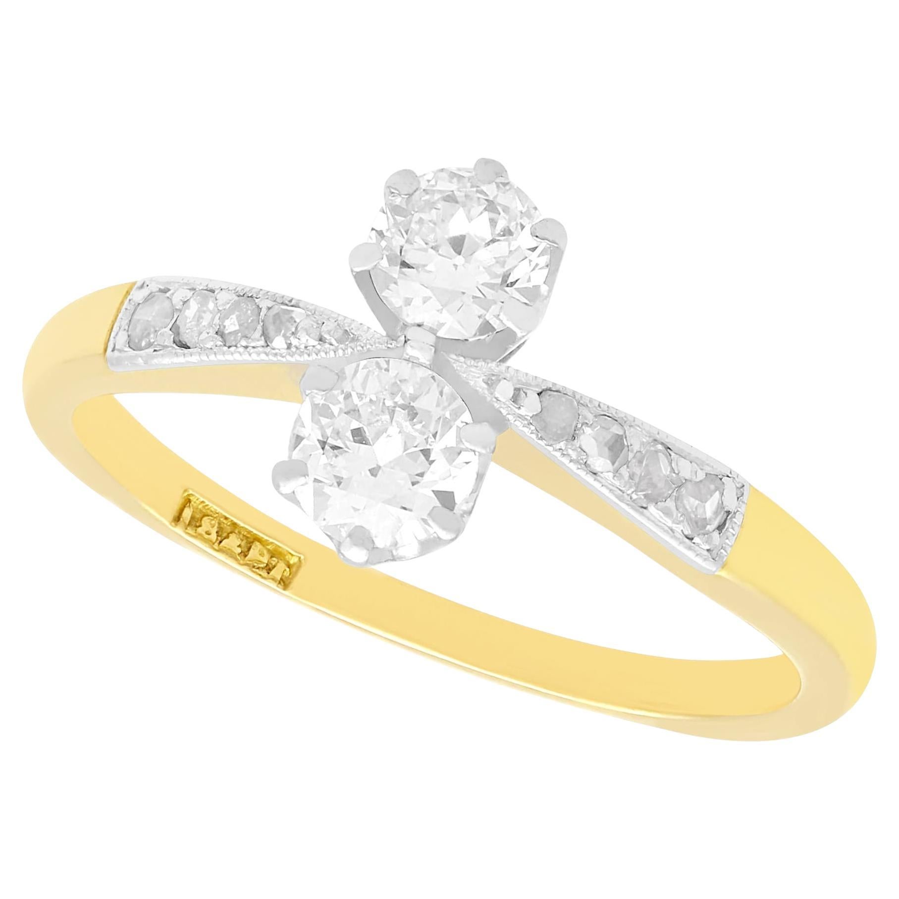 Cocktailring aus Diamant und Gelbgold aus den 1920er Jahren