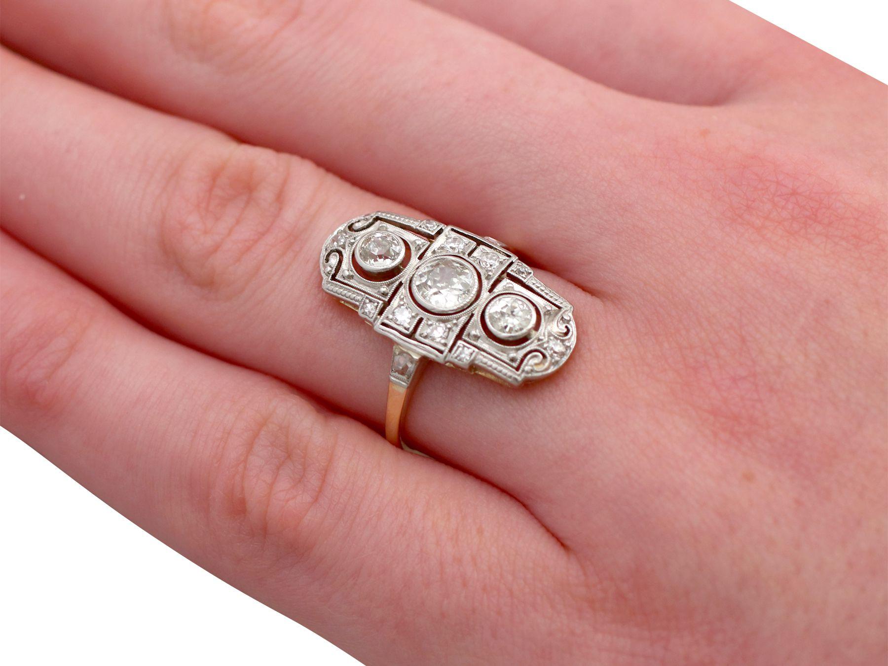 Art Deco Antique 1920s Diamond and Yellow Gold Cocktail Ring In Excellent Condition In Jesmond, Newcastle Upon Tyne