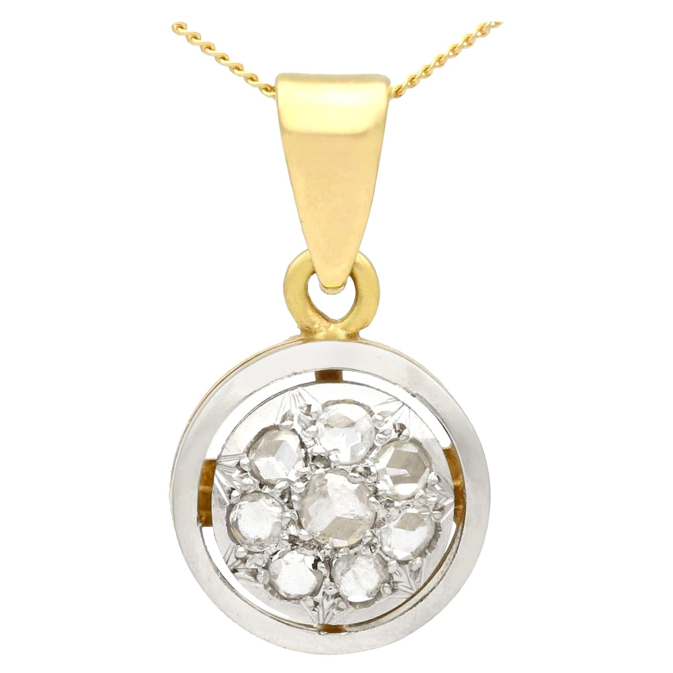 Antiker Diamant-Gelbgold-Anhänger aus den 1920er Jahren