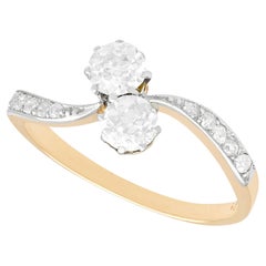 Antique 1920s Diamond and Yellow Gold Platinum Set Twist Engagement Ring