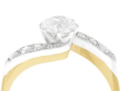 1920er Jahre Antike 0,83ct Diamant Twist Ring in 18k Gold und Silber
