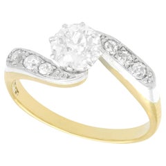 Antik 1920er Jahre Diamant und Gelbgold Twist Ring